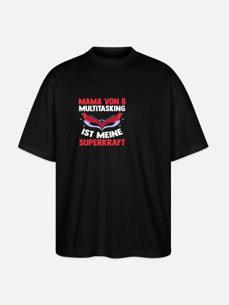 Maman de 6 enfants - T-shirt bio Blaster 2.0 coupe oversize Stanley/Stella Unisexe - noir