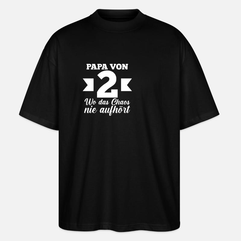 Papa Von 2 Kindern - Stanley/Stella Oversized Unisex Bio T-Shirt Blaster 2.0 - Schwarz