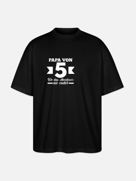 Dad of 5 children - Stanley/Stella Oversized Unisex Organic T-shirt Blaster 2.0 - black