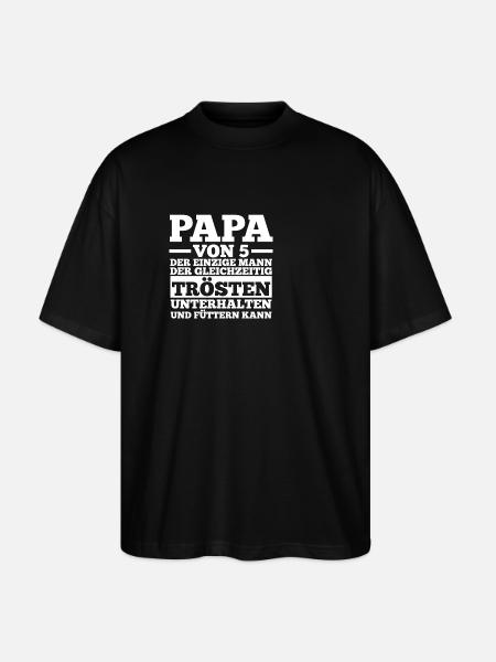 Dad of 5 children - Stanley/Stella Oversized Unisex Organic T-shirt Blaster 2.0 - black