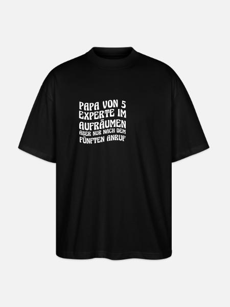 Dad of 5 children - Stanley/Stella Oversized Unisex Organic T-shirt Blaster 2.0 - black