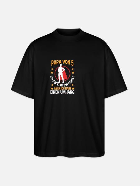 Papa de 5 enfants - T-shirt bio Blaster 2.0 coupe oversize Stanley/Stella Unisexe - noir