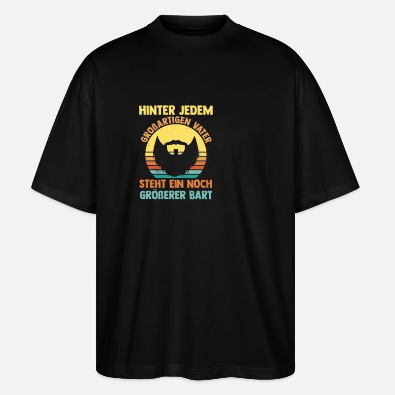 Papa Mit Bart - Stanley/Stella Oversized Unisex Bio T-Shirt Blaster 2.0 - Schwarz