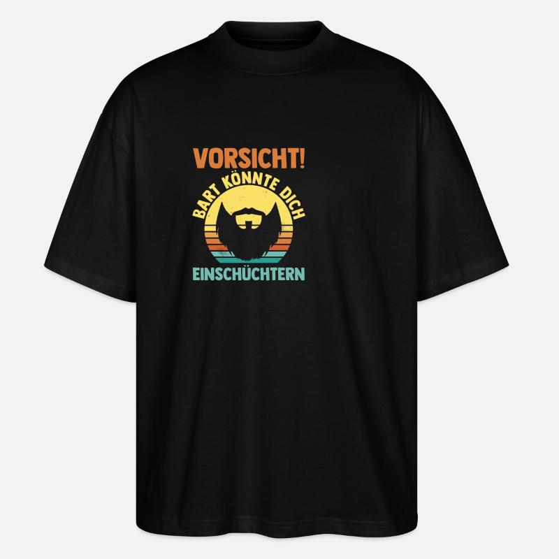Bärtig Bartträger Bart - Stanley/Stella Oversized Unisex Bio T-Shirt Blaster 2.0 - Schwarz