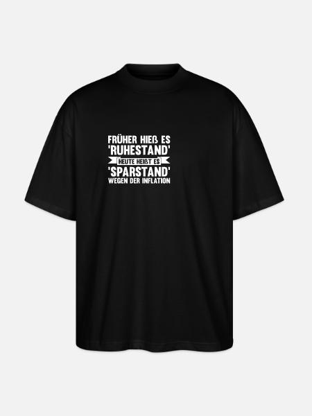 Pensioner Pension Inflation Retirement Pension - Stanley/Stella Oversized Unisex Organic T-shirt Blaster 2.0 - black