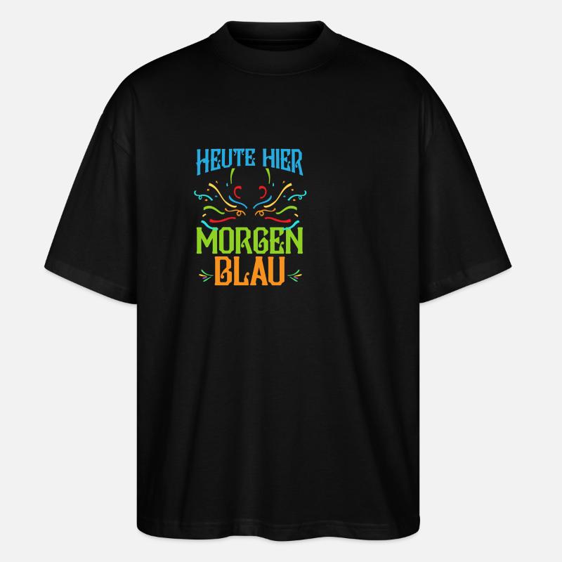 Karnevalskostüm Bier Fasching Karneval - Stanley/Stella Oversized Unisex Bio T-Shirt Blaster 2.0 - Schwarz