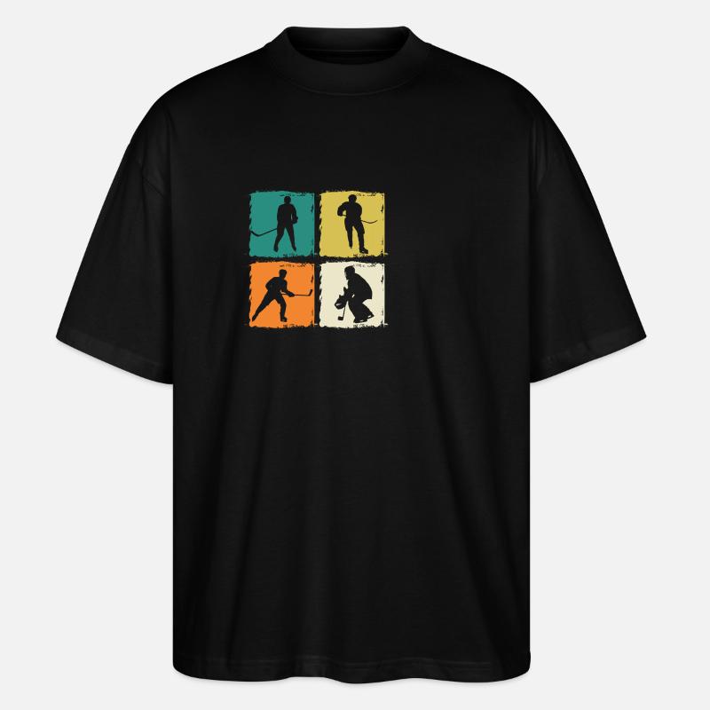 Eishockeyspieler Eishockey - Stanley/Stella Oversized Unisex Bio T-Shirt Blaster 2.0 - Schwarz