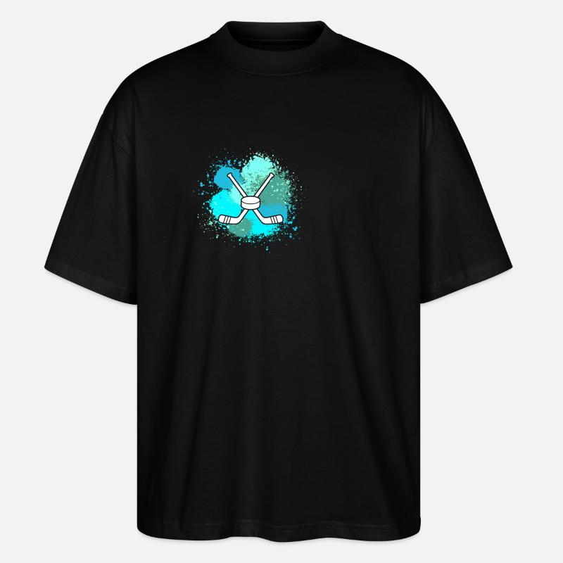 Eishockeyspieler Eishockey - Stanley/Stella Oversized Unisex Bio T-Shirt Blaster 2.0 - Schwarz
