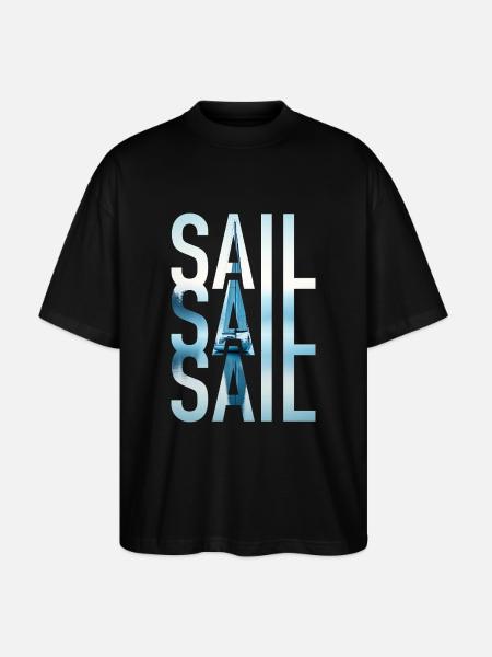 Sail Sailing Sailboat - Stanley/Stella Oversized Unisex Organic T-shirt Blaster 2.0 - black