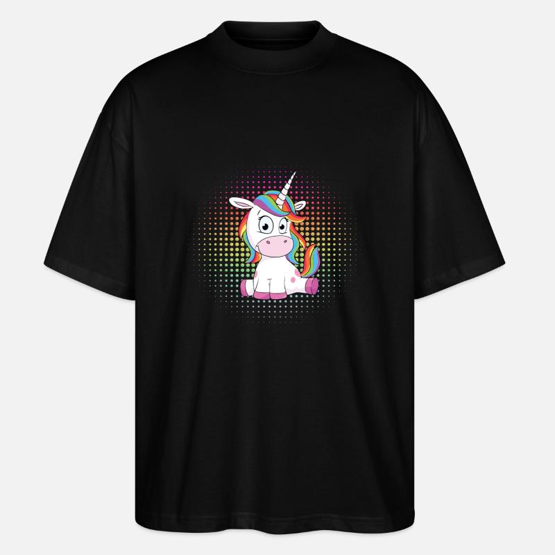Süßes Einhorn - Stanley/Stella Oversized Unisex Bio T-Shirt Blaster 2.0 - Schwarz