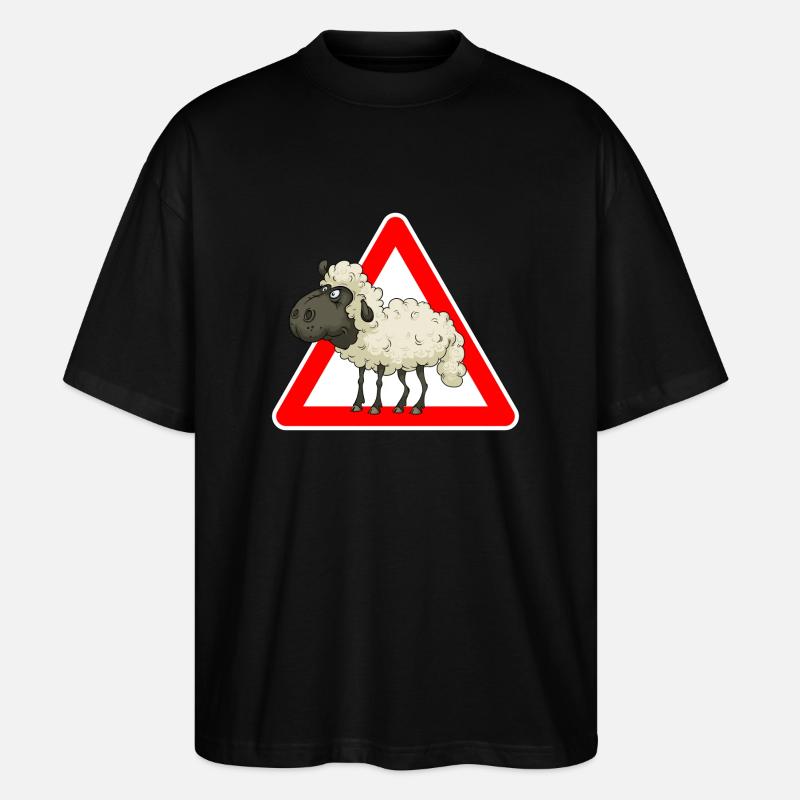 Schaf - Stanley/Stella Oversized Unisex Bio T-Shirt Blaster 2.0 - Schwarz