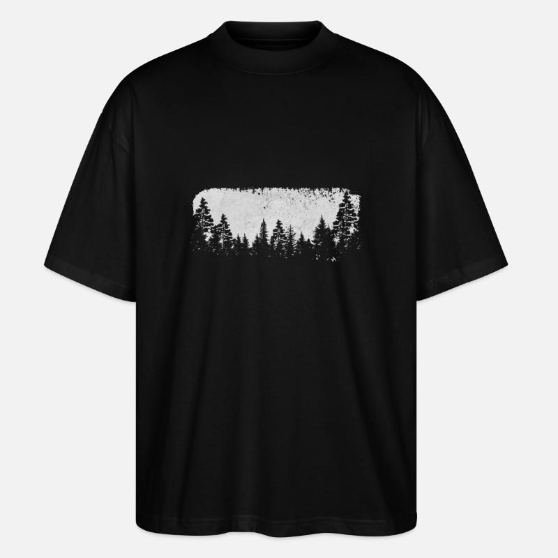 forest landscape - Stanley/Stella Oversized Unisex Organic T-shirt Blaster 2.0 - black