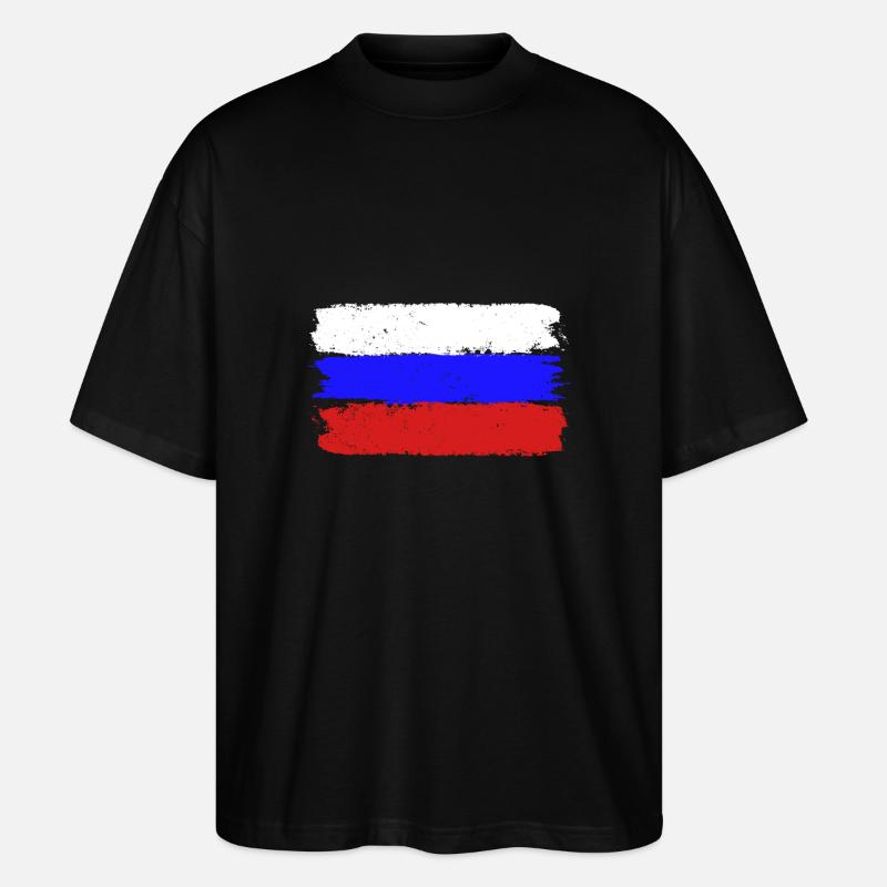 Drapeau de la Russie - T-shirt bio Blaster 2.0 coupe oversize Stanley/Stella Unisexe - noir