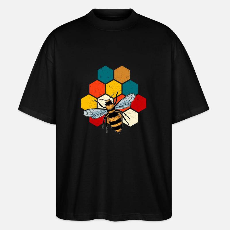 Bienenwabe - Stanley/Stella Oversized Unisex Bio T-Shirt Blaster 2.0 - Schwarz