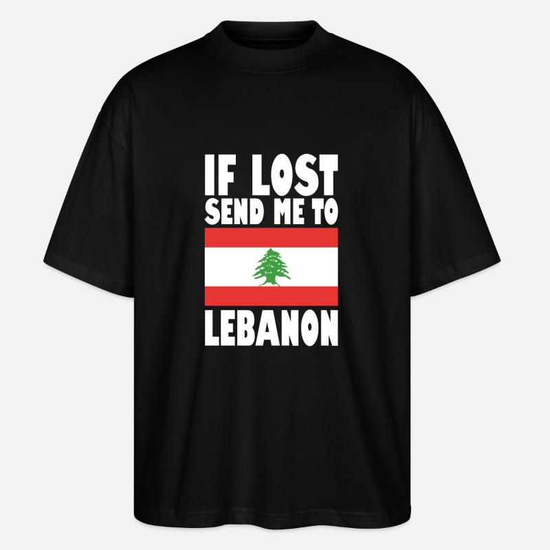 Drapeau du Liban - T-shirt bio Blaster 2.0 coupe oversize Stanley/Stella Unisexe - noir