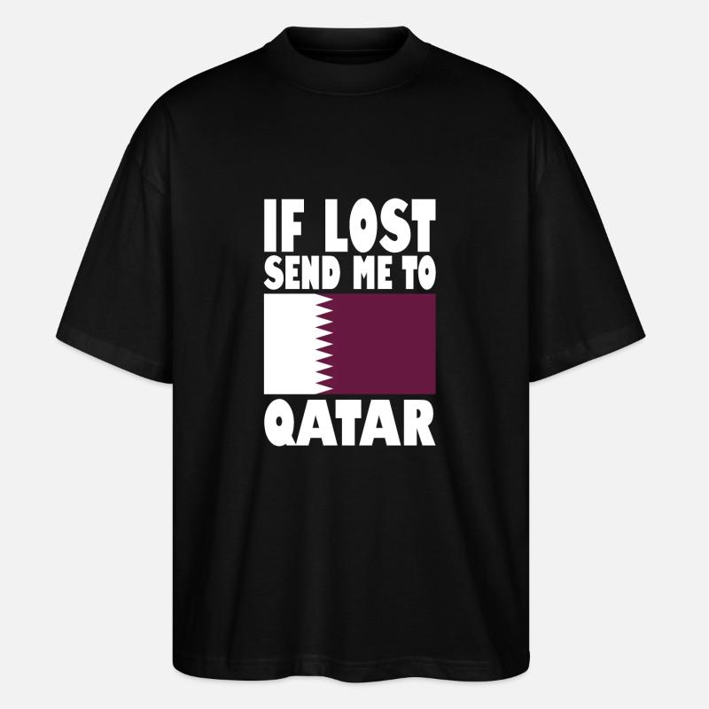 Katar Flagge Spruch - Stanley/Stella Oversized Unisex Bio T-Shirt Blaster 2.0 - Schwarz