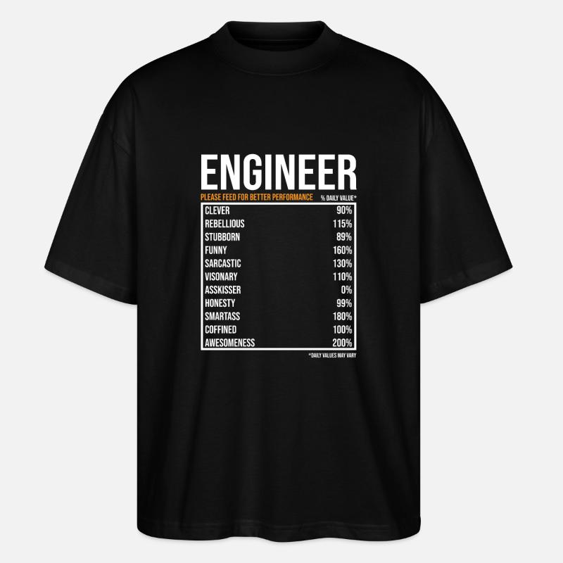 Engineer Daily Values Funny Engineer - Stanley/Stella Oversized Unisex Organic T-shirt Blaster 2.0 - black