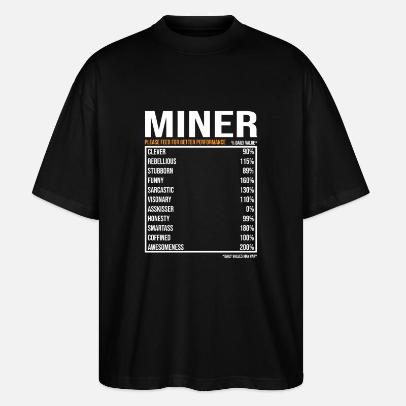 Miner Miner Buddy Mining - Stanley/Stella Oversized Unisex Organic T-shirt Blaster 2.0 - black