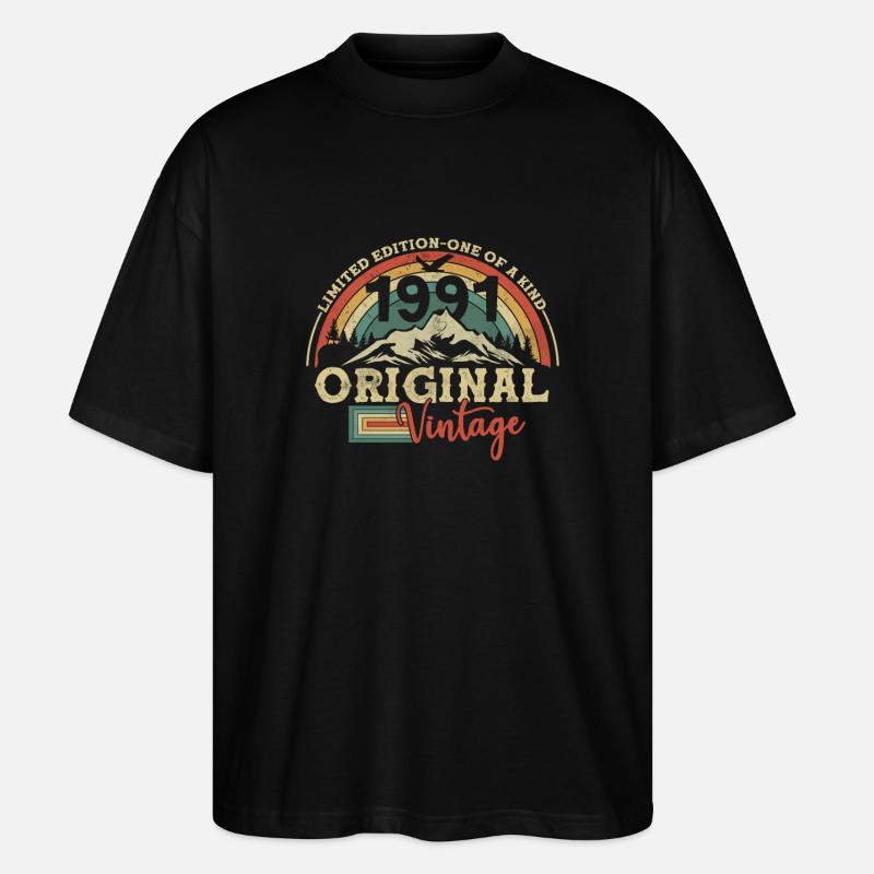 Anniversaire 1991 Millésime - T-shirt bio Blaster 2.0 coupe oversize Stanley/Stella Unisexe - noir