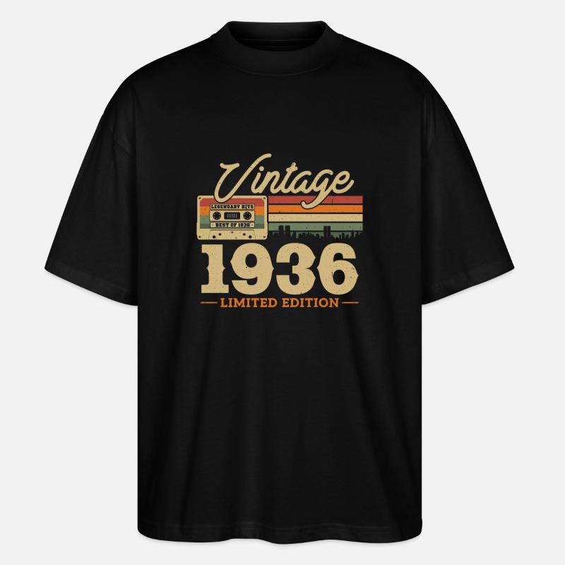 1936 - 87/88e anniversaire - T-shirt bio Blaster 2.0 coupe oversize Stanley/Stella Unisexe - noir
