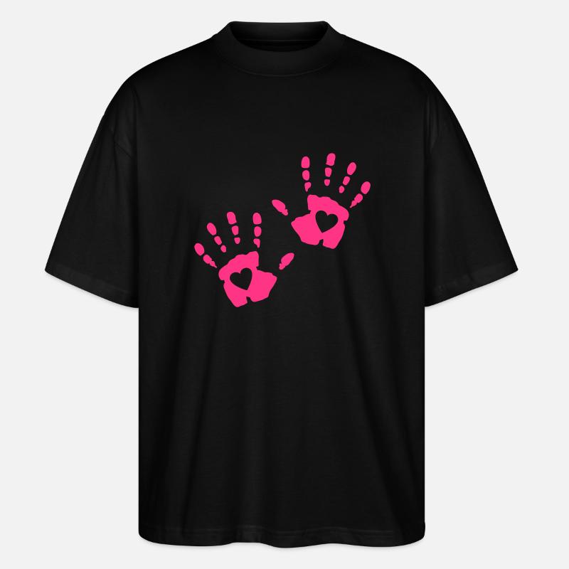 hand herz - Stanley/Stella Oversized Unisex Bio T-Shirt Blaster 2.0 - Schwarz