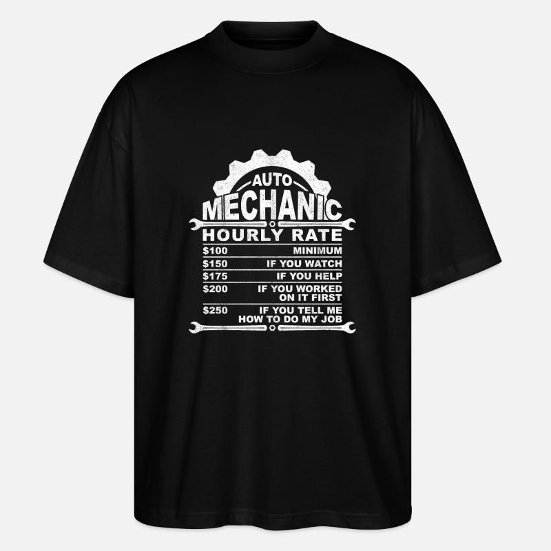 Auto Mechanic Hourly Rate - Stanley/Stella Oversized Unisex Bio T-Shirt Blaster 2.0 - Schwarz