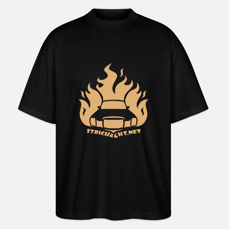 /8 Flame01 2C - Stanley/Stella Oversized Unisex Bio T-Shirt Blaster 2.0 - Schwarz