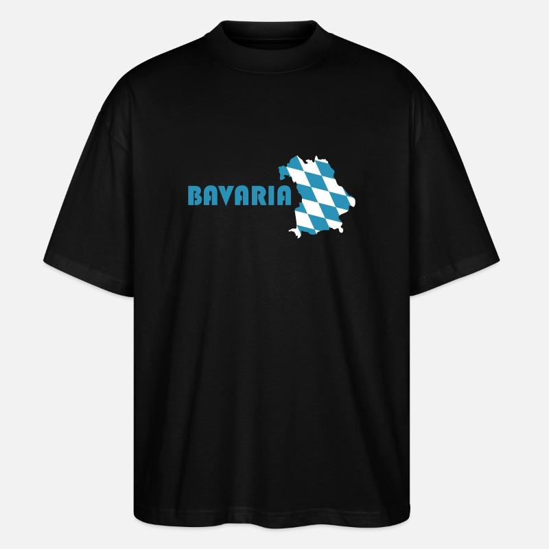 Bavaria flag map - Stanley/Stella Oversized Unisex Organic T-shirt Blaster 2.0 - black