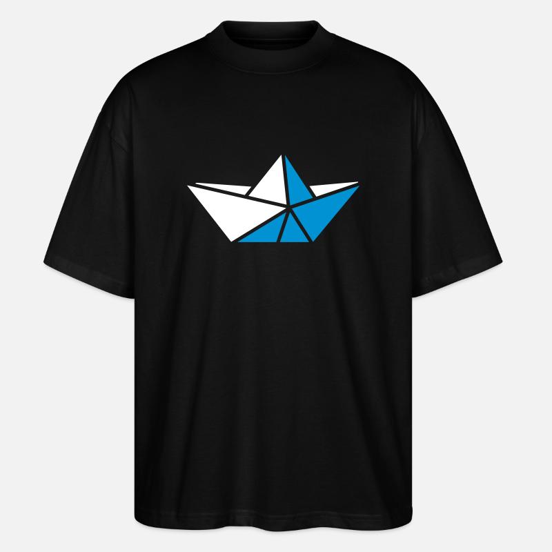 Papierschiff - Stanley/Stella Oversized Unisex Bio T-Shirt Blaster 2.0 - Schwarz