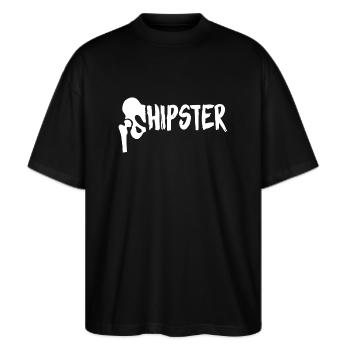 Hip Replacement Gift Funny Hipster T-Shirt Surgery - Stanley/Stella Oversized Unisex Organic T-shirt Blaster 2.0 - black - Front - Alina (178cm) & Michal (187cm)