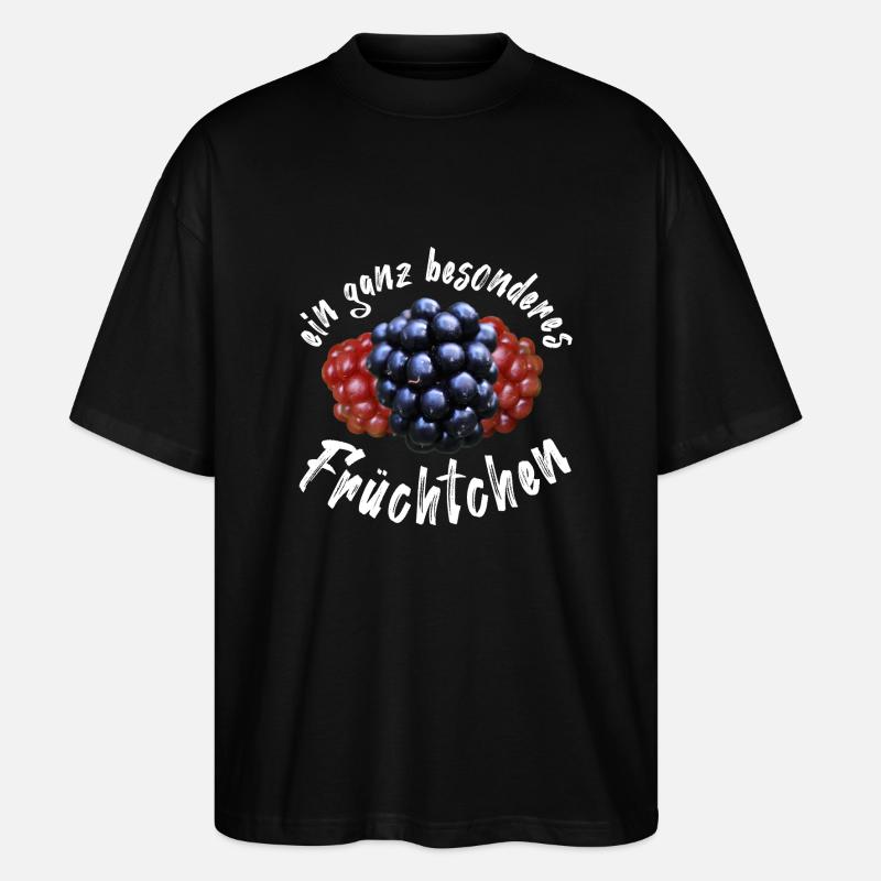 Brombeere Brombeeren Beeren Früchte - Stanley/Stella Oversized Unisex Bio T-Shirt Blaster 2.0 - Schwarz