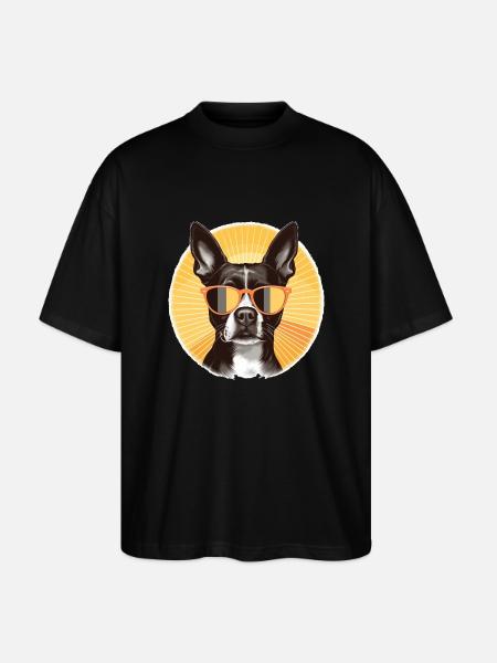 Terrier de Boston 2 - T-shirt bio Blaster 2.0 coupe oversize Stanley/Stella Unisexe - noir