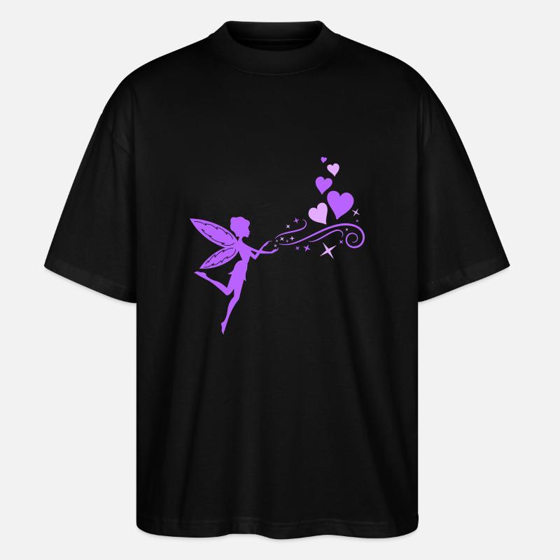 Coeurs d’elfes de fée - T-shirt bio Blaster 2.0 coupe oversize Stanley/Stella Unisexe - noir