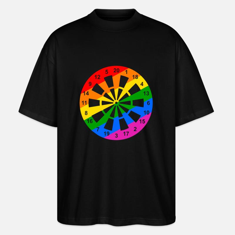 Jeu de fléchettes arc-en-ciel - T-shirt bio Blaster 2.0 coupe oversize Stanley/Stella Unisexe - noir