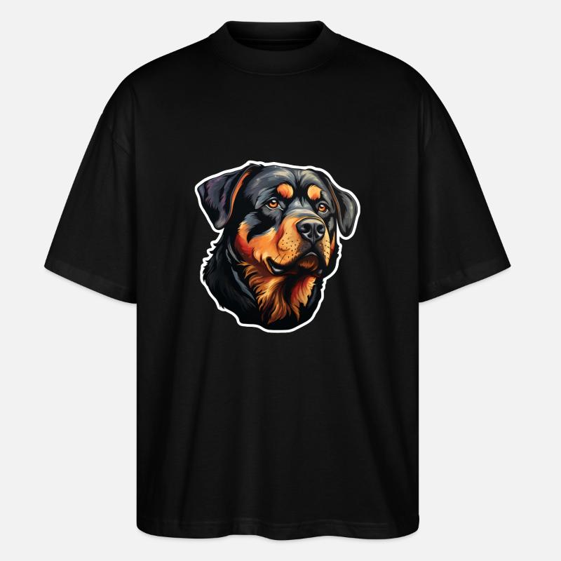 Rottweilerkopf - Stanley/Stella Oversized Unisex Bio T-Shirt Blaster 2.0 - Schwarz