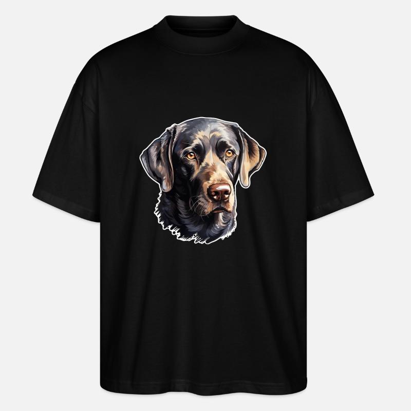 Labrador Retriever cute - Stanley/Stella Oversized Unisex Organic T-shirt Blaster 2.0 - black
