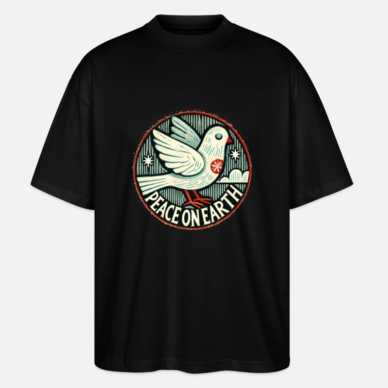 Friede auf Erden - Stanley/Stella Oversized Unisex Bio T-Shirt Blaster 2.0 - Schwarz