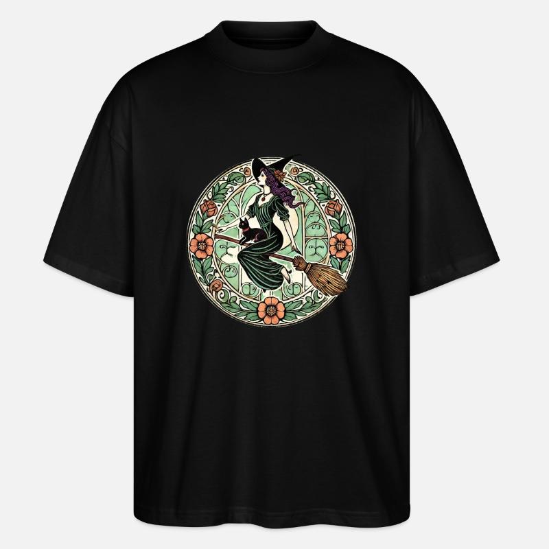 Sorcière d’Halloween - T-shirt bio Blaster 2.0 coupe oversize Stanley/Stella Unisexe - noir