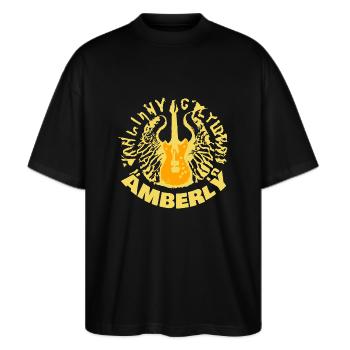Ambré comme une guitare - T-shirt bio Blaster 2.0 coupe oversize Stanley/Stella Unisexe - noir - Devant - Alina (178cm) & Michal (187cm)