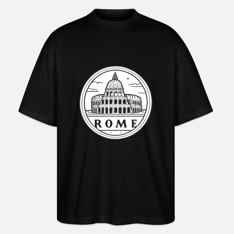 Rom Italien Geschenkidee - Stanley/Stella Oversized Unisex Bio T-Shirt Blaster 2.0 - Schwarz