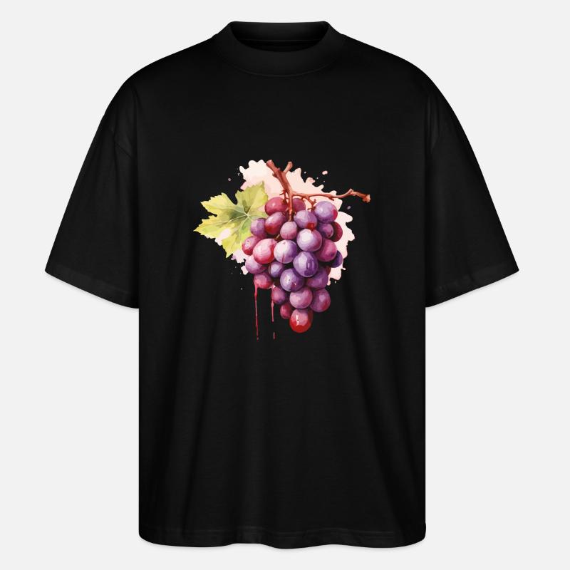 Weintrauben - Stanley/Stella Oversized Unisex Bio T-Shirt Blaster 2.0 - Schwarz