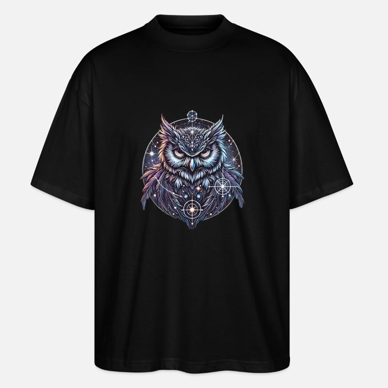 Die Eule der Nacht - Stanley/Stella Oversized Unisex Bio T-Shirt Blaster 2.0 - Schwarz