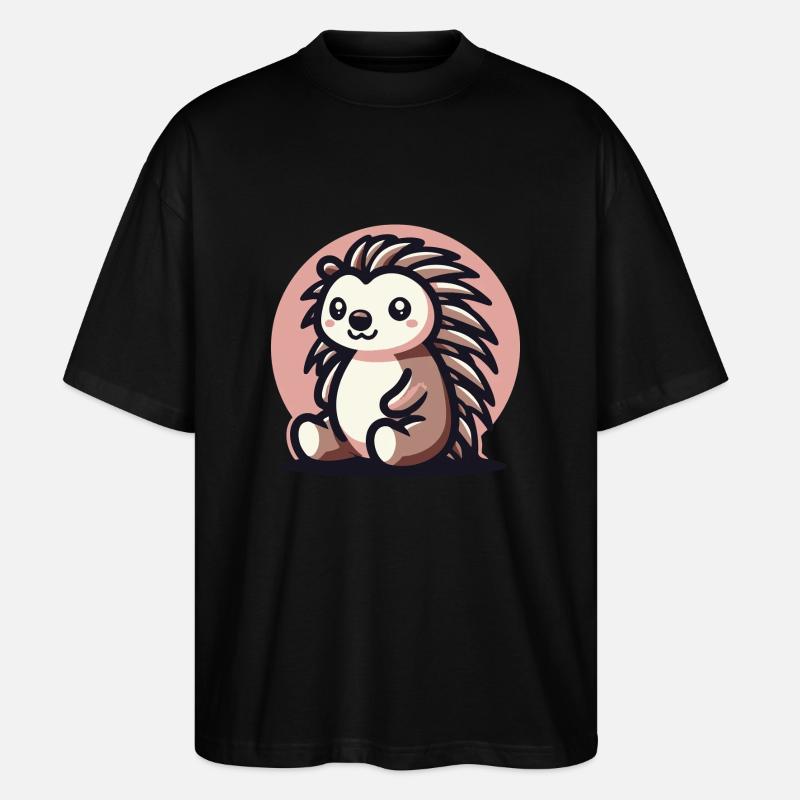 Igel rosa Hintergrund - Stanley/Stella Oversized Unisex Bio T-Shirt Blaster 2.0 - Schwarz