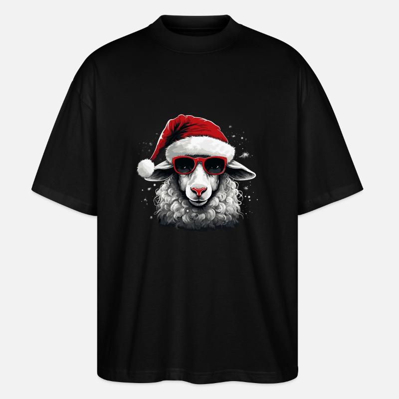 Moutons de Noël - T-shirt bio Blaster 2.0 coupe oversize Stanley/Stella Unisexe - noir