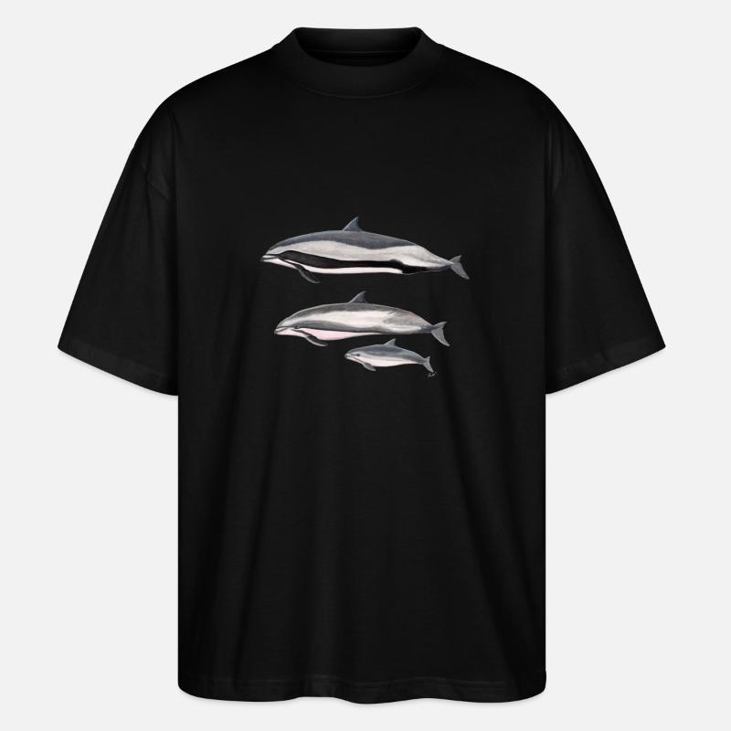 Fraser dolphin - Fraser's dolphin - Dauphin - Stanley/Stella Oversized Unisex Organic T-shirt Blaster 2.0 - black