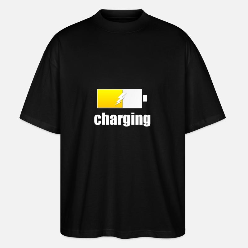 Charging - Aufladen - Stanley/Stella Oversized Unisex Bio T-Shirt Blaster 2.0 - Schwarz