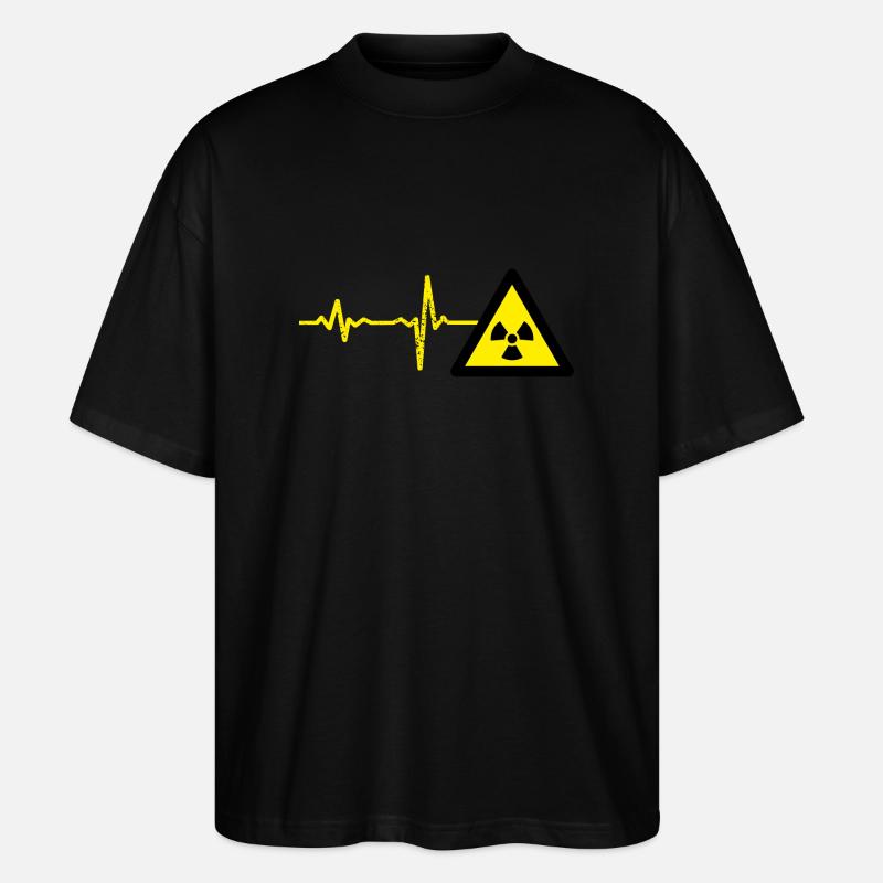 Geschenk Heartbeat Atom Physiker - Stanley/Stella Oversized Unisex Bio T-Shirt Blaster 2.0 - Schwarz