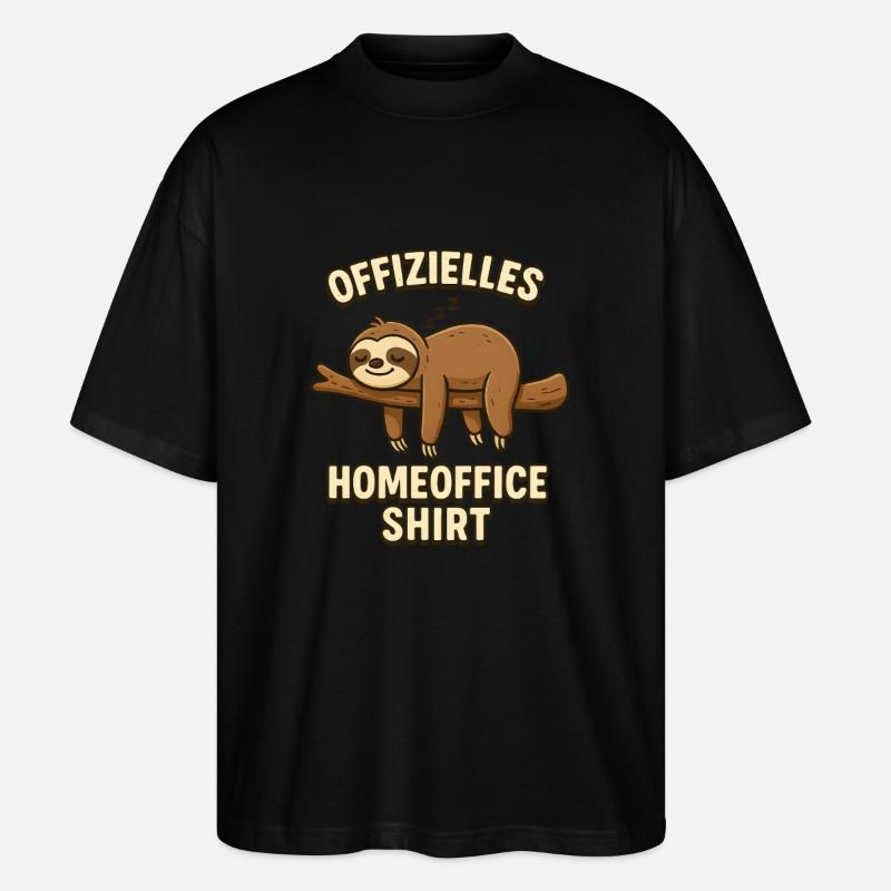 Sloth Home Office Office - Stanley/Stella Oversized Unisex Organic T-shirt Blaster 2.0 - black
