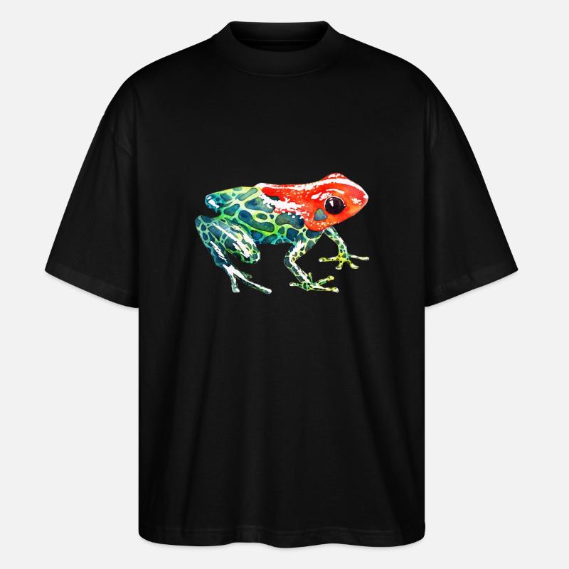 Grenouille avec une tête rouge - T-shirt bio Blaster 2.0 coupe oversize Stanley/Stella Unisexe - noir