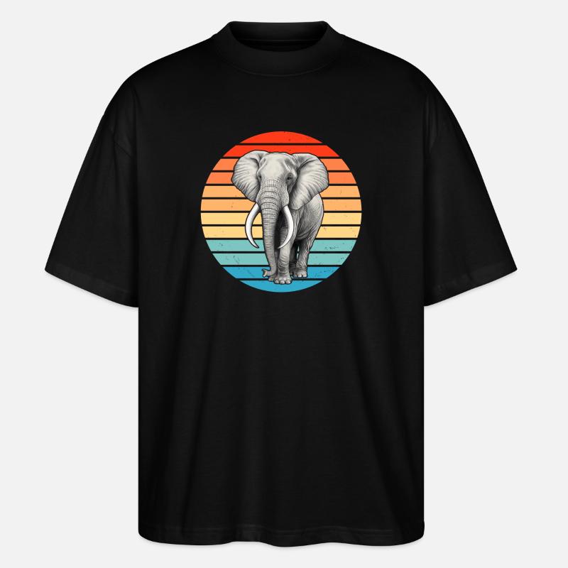 Afrikanischer Elefant - Stanley/Stella Oversized Unisex Bio T-Shirt Blaster 2.0 - Schwarz